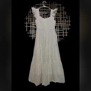 Chic White Eyelet Maxi Dress